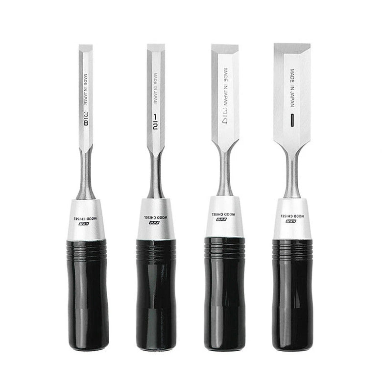 KAKURI 3/4PCS Japanese Wood Chisel High Carbon Steel Blade with HRC60-62 Hardness for Woodworking Carving Carpentry