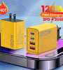 4-Port USB PD Charger Dual USB-A+Dual USB-C PD QC3.0 Fast Charging Wall Charger Adapter EU Plug US Plug for iPhone 15 14 13 for Huawei Pura 70 Ultra for Xiaomi MIX Fold4 for Samsung Galaxy Z Flip6