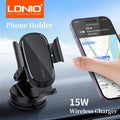 LDNIO MV21 15W Wireless Charger Car Phone Holder Grip Mobile Clamp Stand Retractable Base Bracket Support for IPhone 15 14 13 for Samsung Galaxy S24 for Huawei Pura 70 Ultra