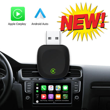 BABAOLONG Mini 2-in-1 Wired to Wireless CarPlay Adapter /Android Auto Adapter Plug & Play Dual Band WiFi
