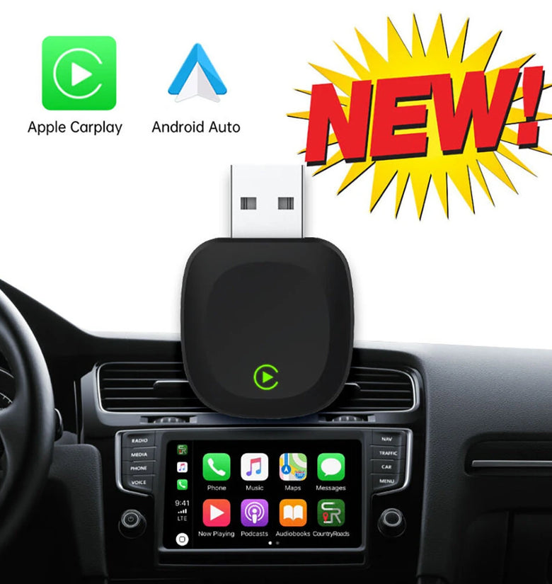 BABAOLONG Mini 2-in-1 Wired to Wireless CarPlay Adapter /Android Auto Adapter Plug & Play Dual Band WiFi