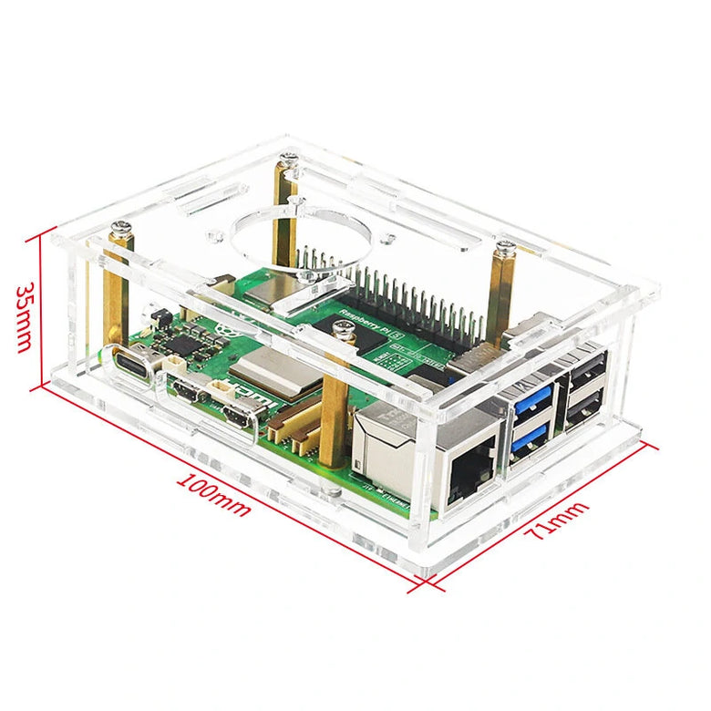 Acrylic Protective Shell Cooling Fan Aluminum Heat Sink Pure Copper for Raspberry Pi 5 Development Board
