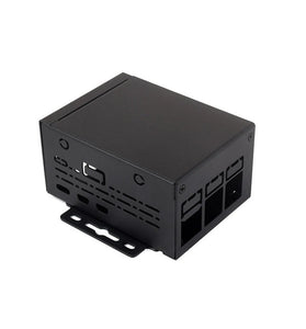 Industrial Metal Case for Raspberry Pi 5/5B Large Space Protective Enclosure Compatible with Expansion Board Enhanced Connectivity Ventilation Slots Wall Mount DIN Rail Mount