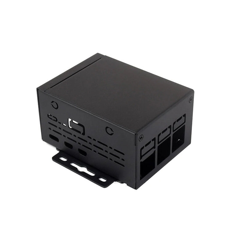 Industrial Metal Case for Raspberry Pi 5/5B Large Space Protective Enclosure Compatible with Expansion Board Enhanced Connectivity Ventilation Slots Wall Mount DIN Rail Mount