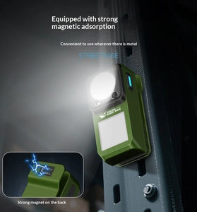 Smiling Shark TIP-7070 USB Rechargeable LED Work Light Magnetic Base Clip-On Light Hand Motion Sensor Waterproof COB Multi Mode Portable Flashlight