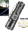 30W Long-Range Throwing LED Flashlight Ultra Bright Mini Type-C Charging Torch With Strong Light for Home Emergency, Outdoor Camping Hiking