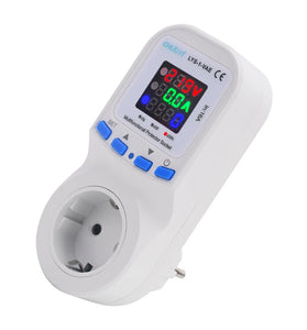 LYS-1-VAE Metering Protector Socket EU Plug with Large LED Display Current Voltage Energy Monitor Over Under Voltage Protection