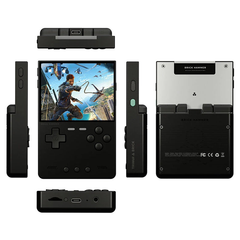 [128G] Hanhibr TRIMUI BRICK Hammer 3.2-inch IPS Screen Open-Source System Handheld Gaming Console Allwinnder A133plus Quad-core Support WiFi & bluetooth Video Game Player Built-in Dual Stereo Speakers 3000mAh Rechargeable Retro Game Console