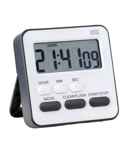 LED Digital Kitchen Timer 24-Hour Countdown Memory Function Dual Alarm Snooze Magnetic Base Optional Colors