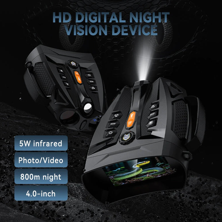 4K Night Vision Binoculars Model 336 48MP 4 Inch Display 10x Digital Zoom 800M Infrared Range Powerful Long Distance Vision Device Outdoor Photography Video Recording