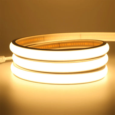 Elfeland 1m/2m/5m COB LED Strip Light IP65 Waterproof Flexible 288LEDs/m Warm White 3000K/Natural White 4000K High Brightness Indoor Outdoor Use