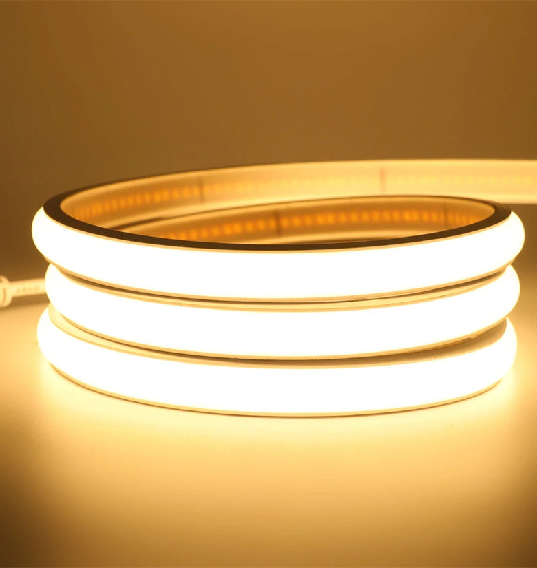 Elfeland 1m/2m/5m COB LED Strip Light IP65 Waterproof Flexible 288LEDs/m Warm White 3000K/Natural White 4000K High Brightness Indoor Outdoor Use