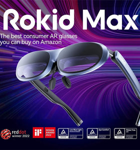 ROKID MAX AR Smart Glasses with 160" Micro-OLED Display HDCP Supported & Cloud Gaming 50 Viewing 120Hz Google Play Media Streaming 75g Lightweight Smart Video Glasses for Android/iOS/Windows/Console