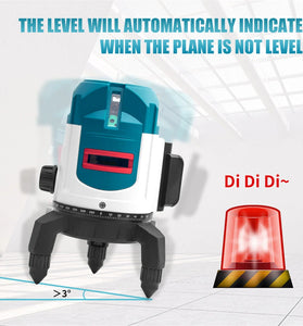 HIKDA 5 Lines Level with Green Laser High Accuracy Visible in Strong Outdoor Light Shock and Light Resistant Long 13 Hour Working Time Wide Emitting Angle for Precision Measurements
