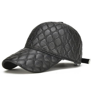 Collrown Genuine Sheepskin Leather Baseball Caps Men Fashion Solid Color Casual Peaked Cap Street Hat 55-61CM