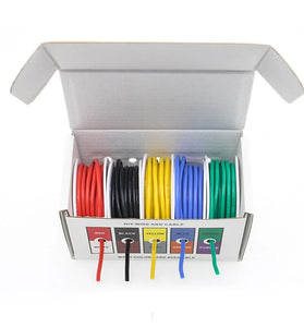 16/17AWG 4m/roll 5 color Mix Box Super Soft Silicone Wire Heat Resistant Flexible Tinned Copper Stranded Cable Electirc Wire DIY