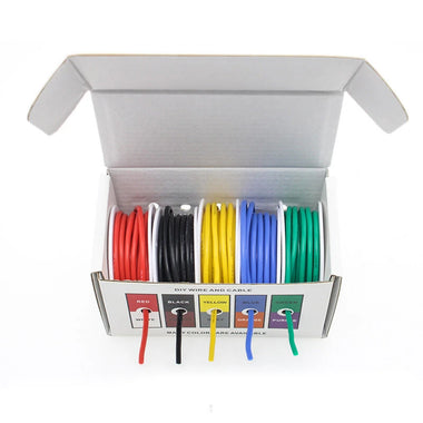16/17AWG 4m/roll 5 color Mix Box Super Soft Silicone Wire Heat Resistant Flexible Tinned Copper Stranded Cable Electirc Wire DIY