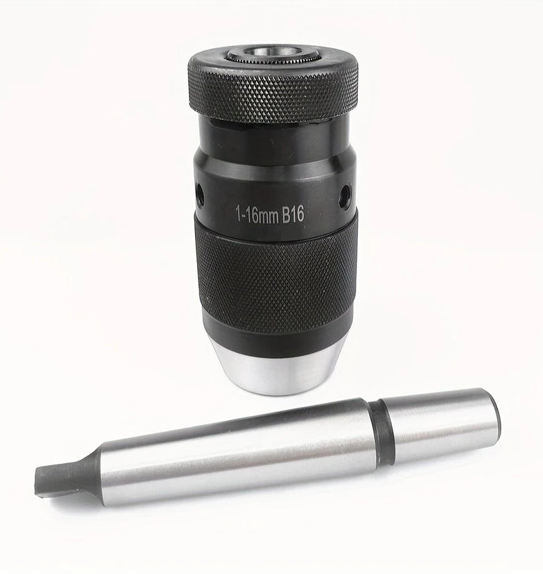 HT2942 MT2-B16 Arbor Self-Tightening Keyless Lathe Drill Chuck 1-13mm Capacity 45# Steel for Drill and Milling Machines