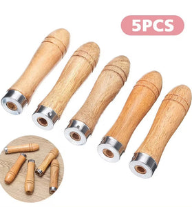 5PCS Wooden File Handles Ergonomic Secure Fit 9cm Length 4mm Diameter Fits 4-6 Inch Files Versatile for Metal Files Wood Rasps Screwdrivers Hand Drills