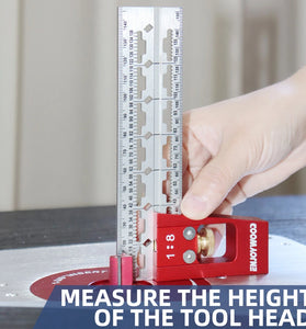 ENJOYWOOD Stainless Steel Dovetail Marker Gauge Dovetail Jig Guide Woodworking Scriber 45 Degree / 90 Degree Angle Ruler Square Measuring Ruler Router Table Height Gauge Depth Gauge