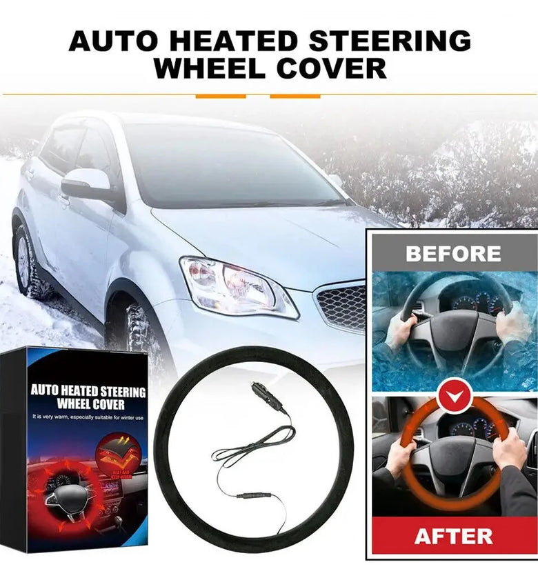 Heated Steering Wheel Protective Cover Universal Car Fast Hand Warmer Car Steering Wheel Heater Auto Parts Hand Warmer