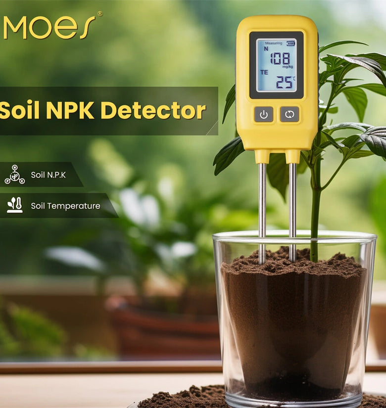 MoesHouse Soil NPK Temperature Detector Sensor Nitrogen Phosphorus Potassium Detector Nutrient Fertility Meter Tester for Garden Farm Greenhouse