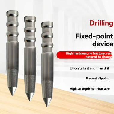 1Pcs Manual Center Punch High Hardness Steel Drill Guide Pin Non Slip Locator Tool for Precision Drilling Woodworking Metalworking Round Pointing Rod