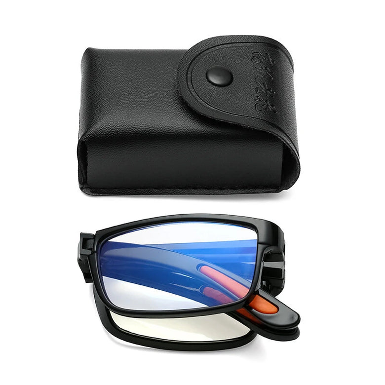 Classic Portable Folding Reading Glasses Ultralight Eyewear Anti-blue Light Presbyopia Glasses for Men Women Far Sight Glasses with Box Diopter +1.0 To +3.50