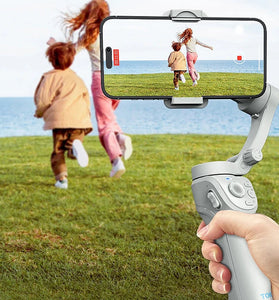 TOKQI M01 3-Axis Gimbal Stabilizer with Filling Light Anti-shake Handheld Smartphone Gimbal with Foldable Tripod for Vlogging Taking Photo Mobile Phone