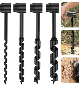 Hand Drill Carbon Steel Manual Auger Drill Portable Manual Survival Drill Bit Self-Tapping Survival Wood Punch Tool 4 Size Options Available