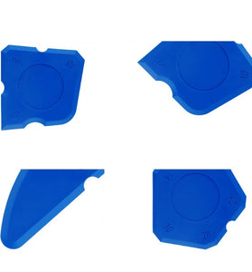 4PCS Silicone Caulking Tool Set Cement Scraper Sealant Grout Remover Ergonomic Design High-Quality Silicone Blue for Home Finishing and Cleaning Tasks