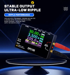 DPS100 DC Power Supply 2.4-inch HD Screen 100W Output Type-C DC Input Adjustable Voltage and Current 10 Preset Outputs