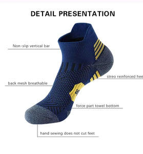 3 Pairs Men's Breathable Sports Socks Wicking Sweat Deodorant Outdoor Running Cycling Fitness Climbing Ankle Socks Comfortable