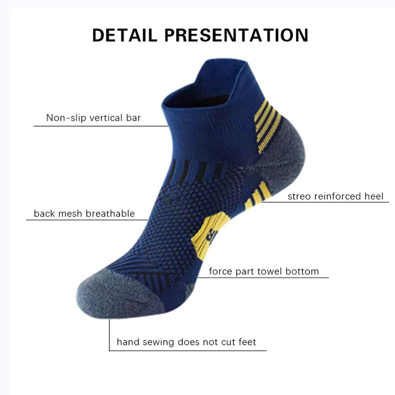 3 Pairs Men's Breathable Sports Socks Wicking Sweat Deodorant Outdoor Running Cycling Fitness Climbing Ankle Socks Comfortable