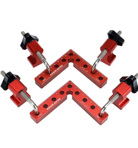 ENJOYWOOD 6PCS Woodworking Upgrade Right Angle Positioning Clamp Precision 90 Degree Clamping Square L-Shaped Auxiliary Fixture Splicing Board Carpenter Square Ruler Woodworking Tool