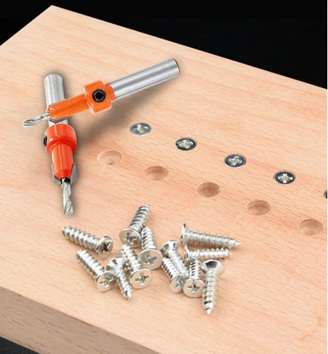 2.8-4mm Wood Countersink Drill Bit Set HSS Tungsten Steel 45# Steel Body High Precision Durable Wear Resistant Tapered Drill Bits