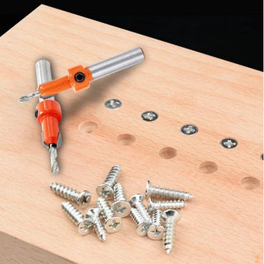 2.8-4mm Wood Countersink Drill Bit Set HSS Tungsten Steel 45# Steel Body High Precision Durable Wear Resistant Tapered Drill Bits