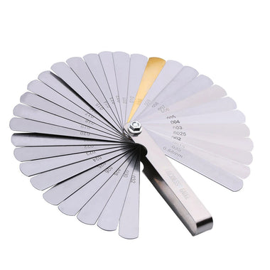 Stainless Steel Feeler Gauge Set 32 Blades Metric and Imperial 0.04mm to 0.88mm for Precise Calibration Thickness Measurement Tool Dual Marked