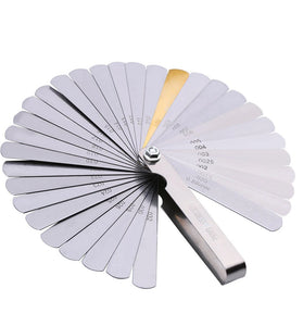 Stainless Steel Feeler Gauge Set 32 Blades Metric and Imperial 0.04mm to 0.88mm for Precise Calibration Thickness Measurement Tool Dual Marked