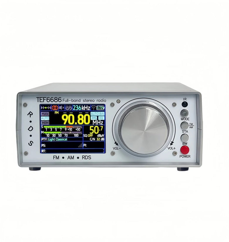 TEF6686 Full Band Stereo Radio High Sensitivity FM AM SW LW Bluetooth Transmitter Infrared Remote Customizable Bandwidth Rechargeable Battery Digital Display