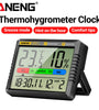 ANENG AP01 Hygrometer Clock Calendar Snooze Mode LCD Display Temperature Range -10~50C Humidity Range 10~99% Hourly Reminder Battery Operated for Home Office