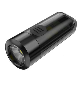 7 Light Modes Bright LED Mini Keychain Flashlight UV Light Red Blue Signal Lamp Portable Mini Flashlight Highlights Type-C Rechargeable Whistle Light Cap Clip Light