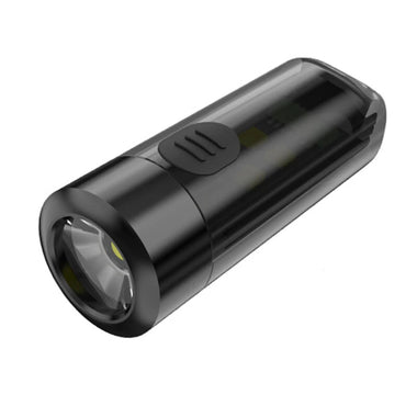 7 Light Modes Bright LED Mini Keychain Flashlight UV Light Red Blue Signal Lamp Portable Mini Flashlight Highlights Type-C Rechargeable Whistle Light Cap Clip Light