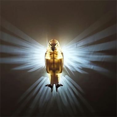 Eagle Owl Animal Projector Wall Lamp 3D Print Sconce Light Plastic Material Battery Operated Home Decor for Halloween Xmas