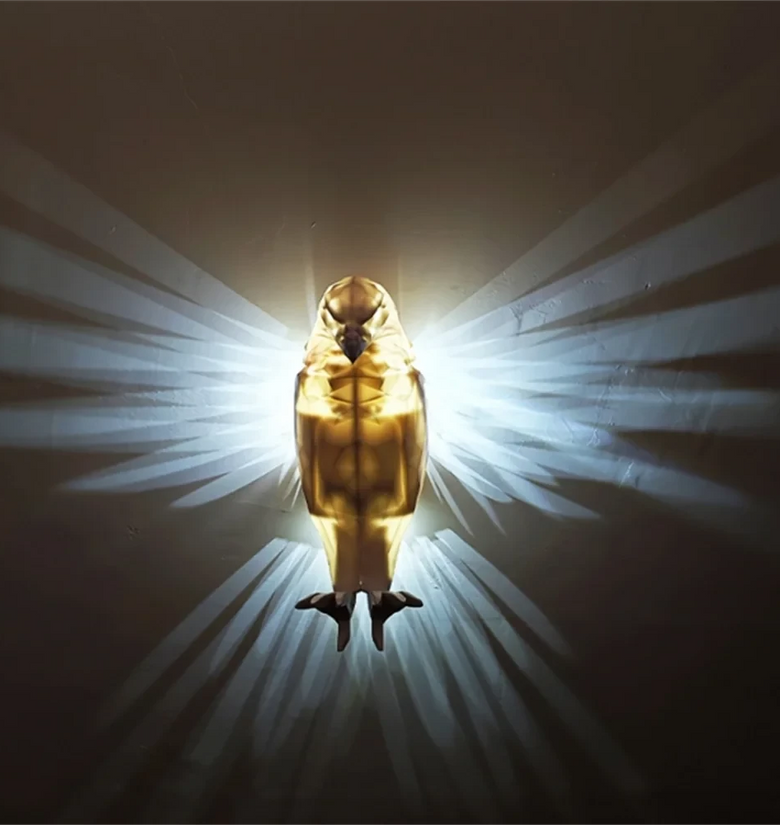 Eagle Owl Animal Projector Wall Lamp 3D Print Sconce Light Plastic Material Battery Operated Home Decor for Halloween Xmas
