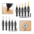 14pcs Wood Plug Cutter Drill Cutting Tool Drill Bit Set Straight And Tapered Taper Woodworking Cork Drill Bit 5/8" 1/2" 3/8" 1/4