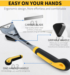 Premium Ergonomic Carbide Scraper Tungsten Carbide Scraper 2-1/2In Paint Scraper Tool for Paint Wood Glue Resin Stains