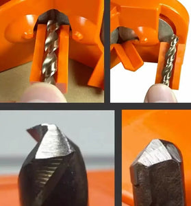 Multipurpose Drill Bit Grinding Sharpener 3 Holders 2 Wheels Steel Construction 11x6x7cm Compact Kitchen Slicers and Cutting Tools Sharpener