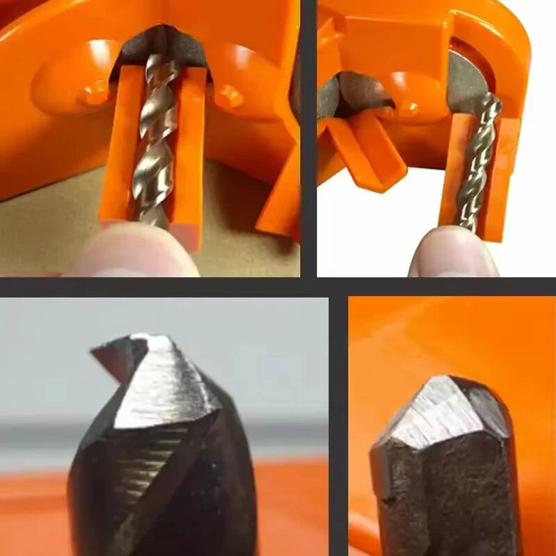 Multipurpose Drill Bit Grinding Sharpener 3 Holders 2 Wheels Steel Construction 11x6x7cm Compact Kitchen Slicers and Cutting Tools Sharpener