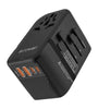 BlitzWolf BW-TA3 Universal Travel Adapter with 4 AC Outlet 2 USB-C 2 USB-A Ports International Travel Plug 220V to 110V Step-Down Power Voltage Converter for EU UK US AUS